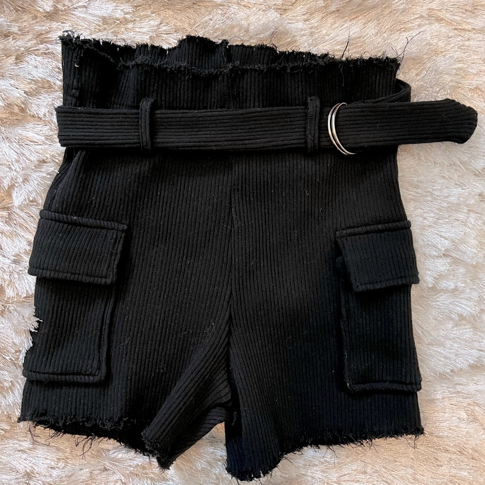 Black high wasted shorts
